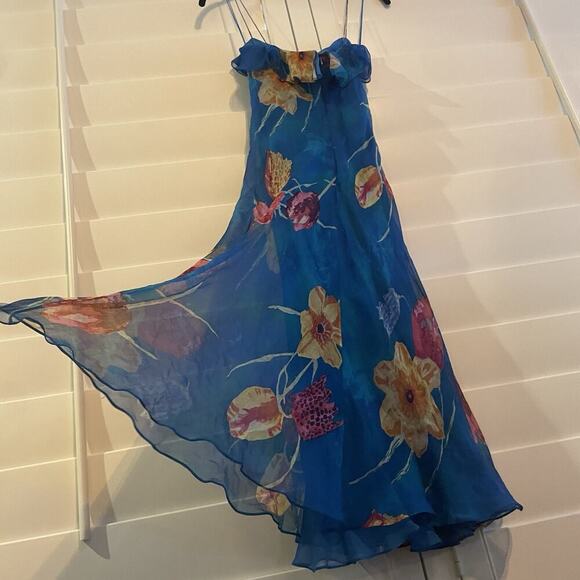 Ralph Lauren Collection Purple Label Floral 90s Silk Slip Dress Midi Sleeveless - Picture 15 of 15